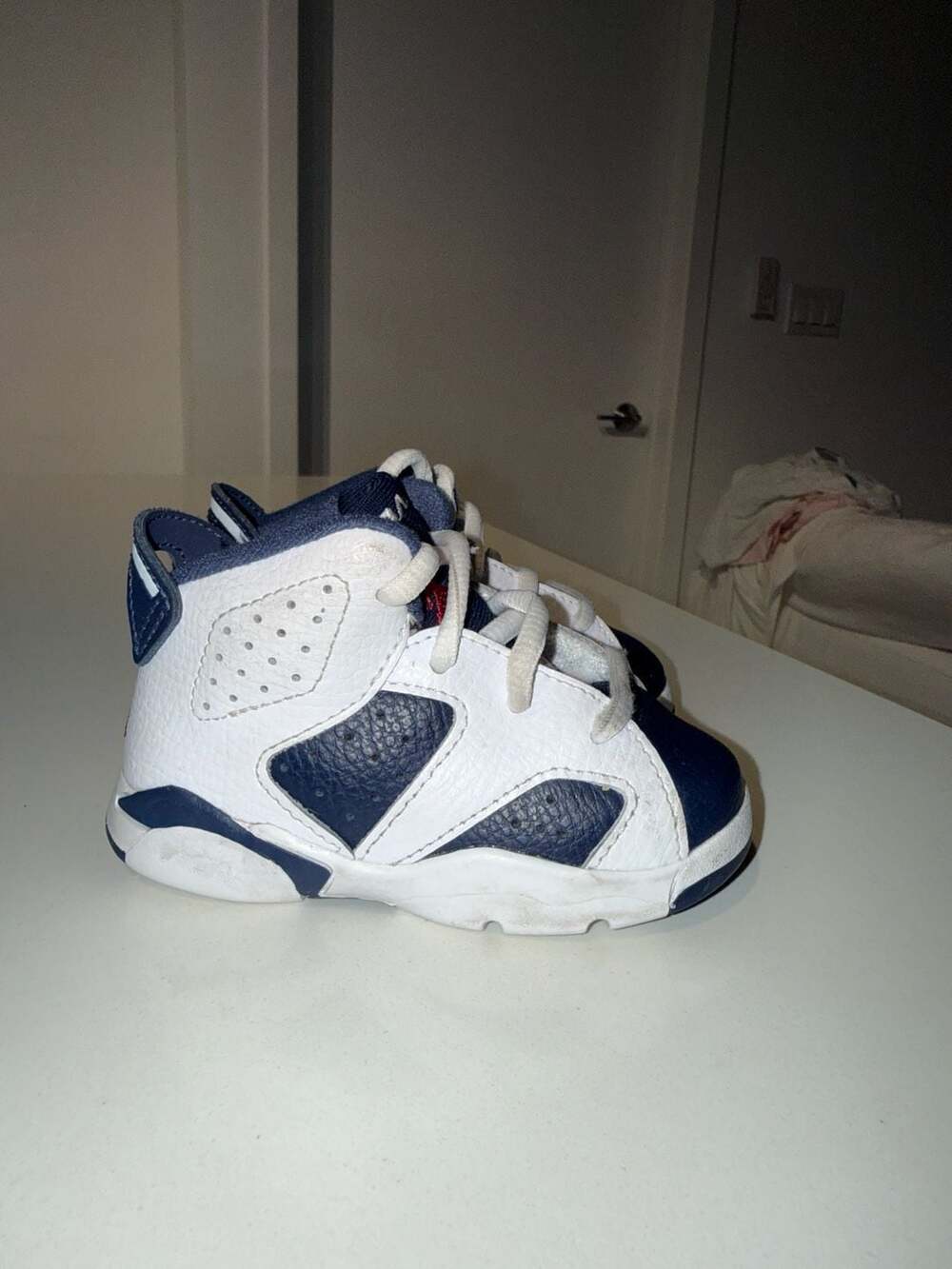 Jordan 6 Rings TD 'Black White Red' Basketball Shoes Size 7C